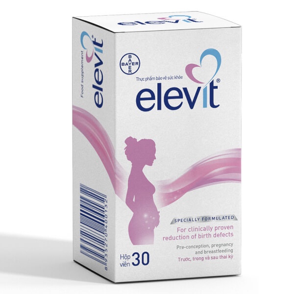 Viên Uống Vitamin Elevit Cho Bà Bầu Bổ Sung Khoáng Chất, Tăng Đề Kháng (Hộp 30 Viên)