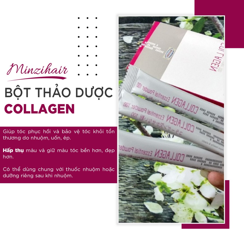 Bột Thảo Dược Collagen | Giúp Dưỡng Tóc Chuyên Sâu &amp; Phục Hồi Hư Tổn | Hàng Chính Hãng - Minzihair