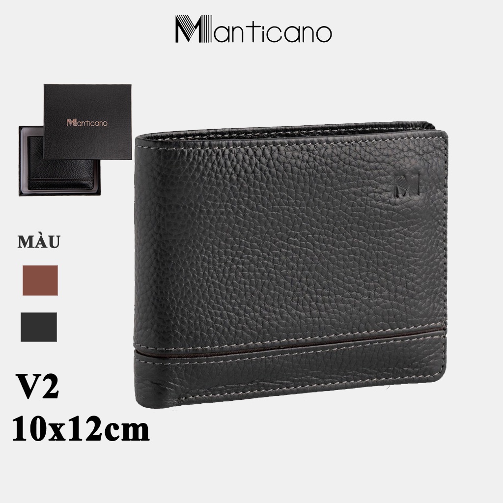 Combo thắt lưng và ví da nam Manticano da bò thật 100%, bảo hành 12 tháng