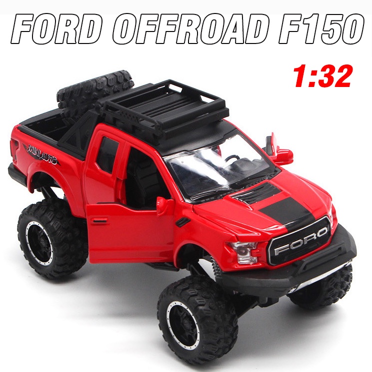 Mô Hình Xe ô tô Ford F150 Offroad đồ chơi trẻ em tỉ lệ 1:32 xe bằng hợp kim và nhựa có đèn và âm thanh động cơ