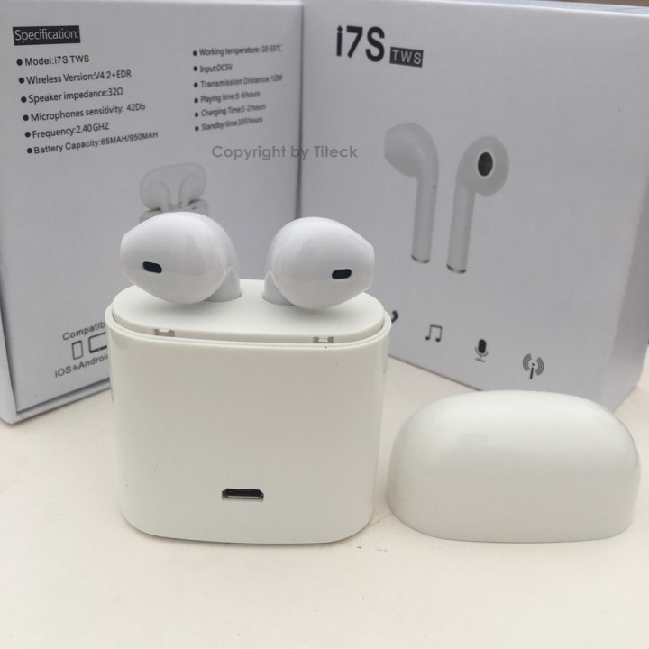 [CÓ VIDEO THẬT] Tai nghe bluetooth Airpods cao cấp i7s - Full hộp phụ kiện - Bảo hành 6 tháng 1 đổi 1