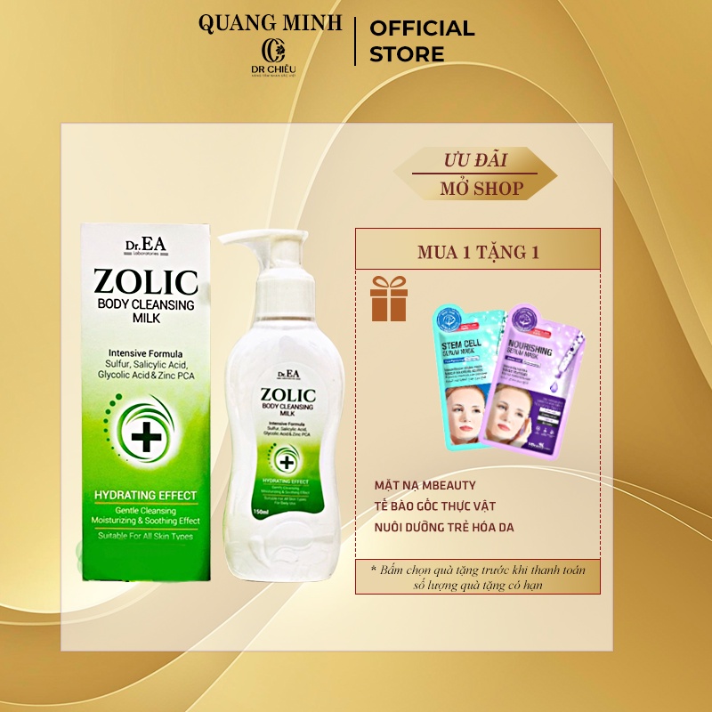 Sữa tắm Dr.EA Zolic Body Cleansing Milk Giảm Mụn Cơ Thể Nang Lông