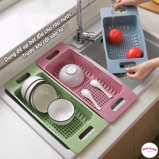 Rổ Nhựa Gác Bồn Rửa Bát Thông Minh Gấp Gọn