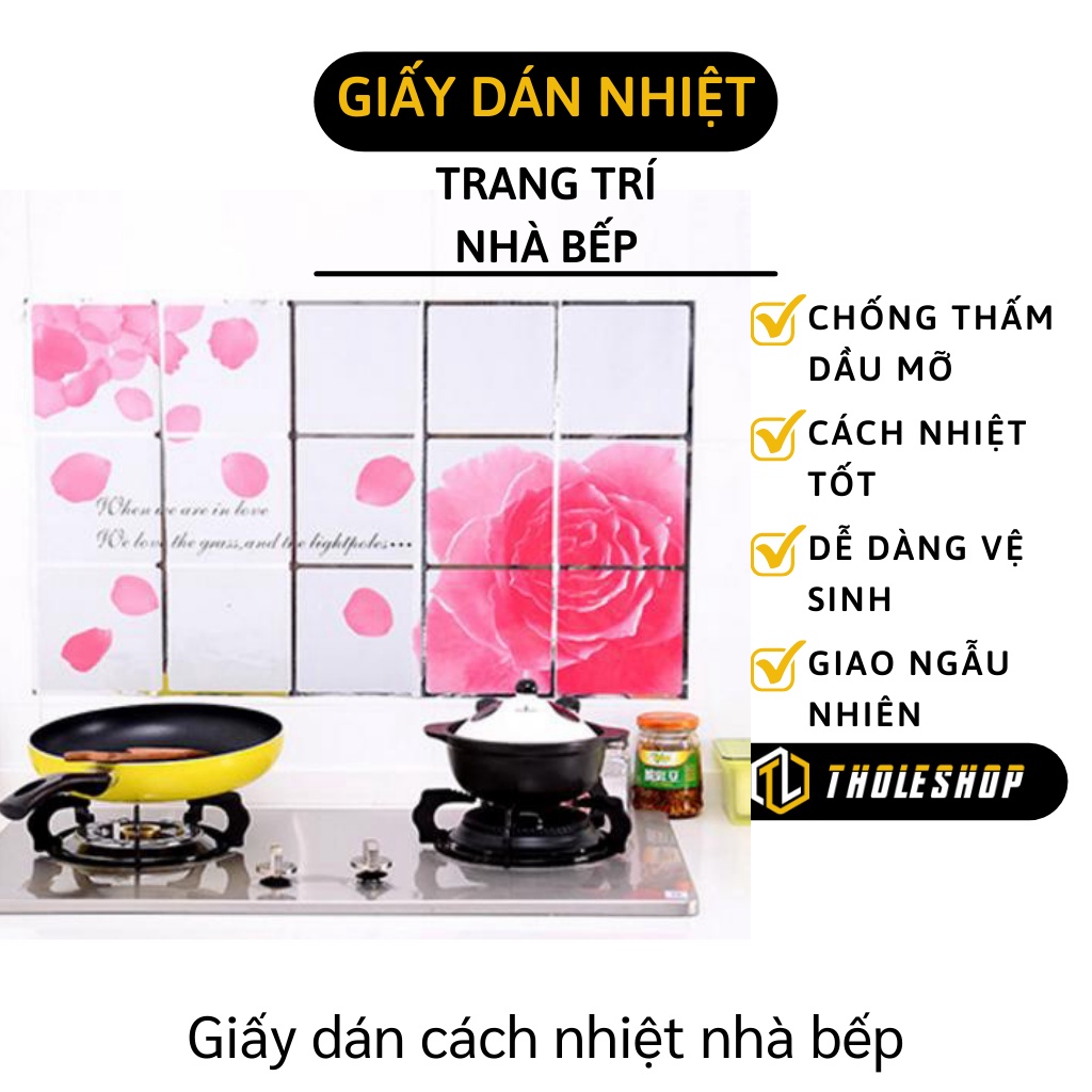 Giấy dán tường nhà bếp 45x75cm - Giấy chống dính dầu mỡ, chịu nhiệt tốt - Giao màu ngẫu nhiên 2660