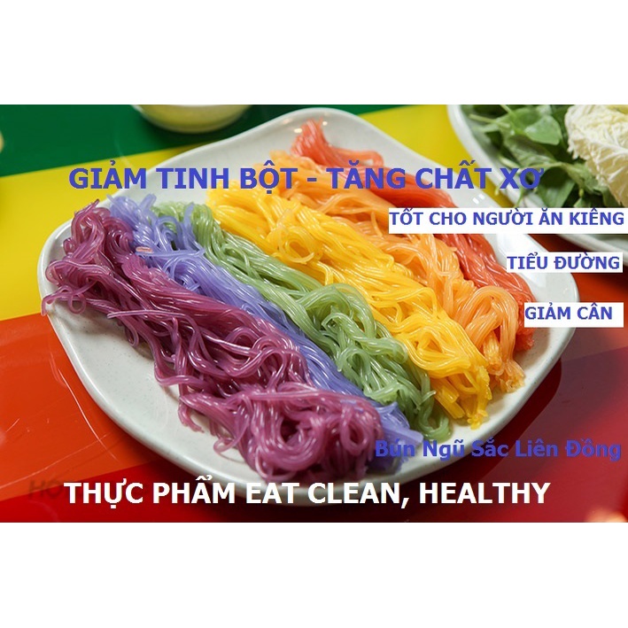 Eat Clean - Combo 4kg bún rau củ ngũ sắc, Đặc sản bún khô Liên Đồng