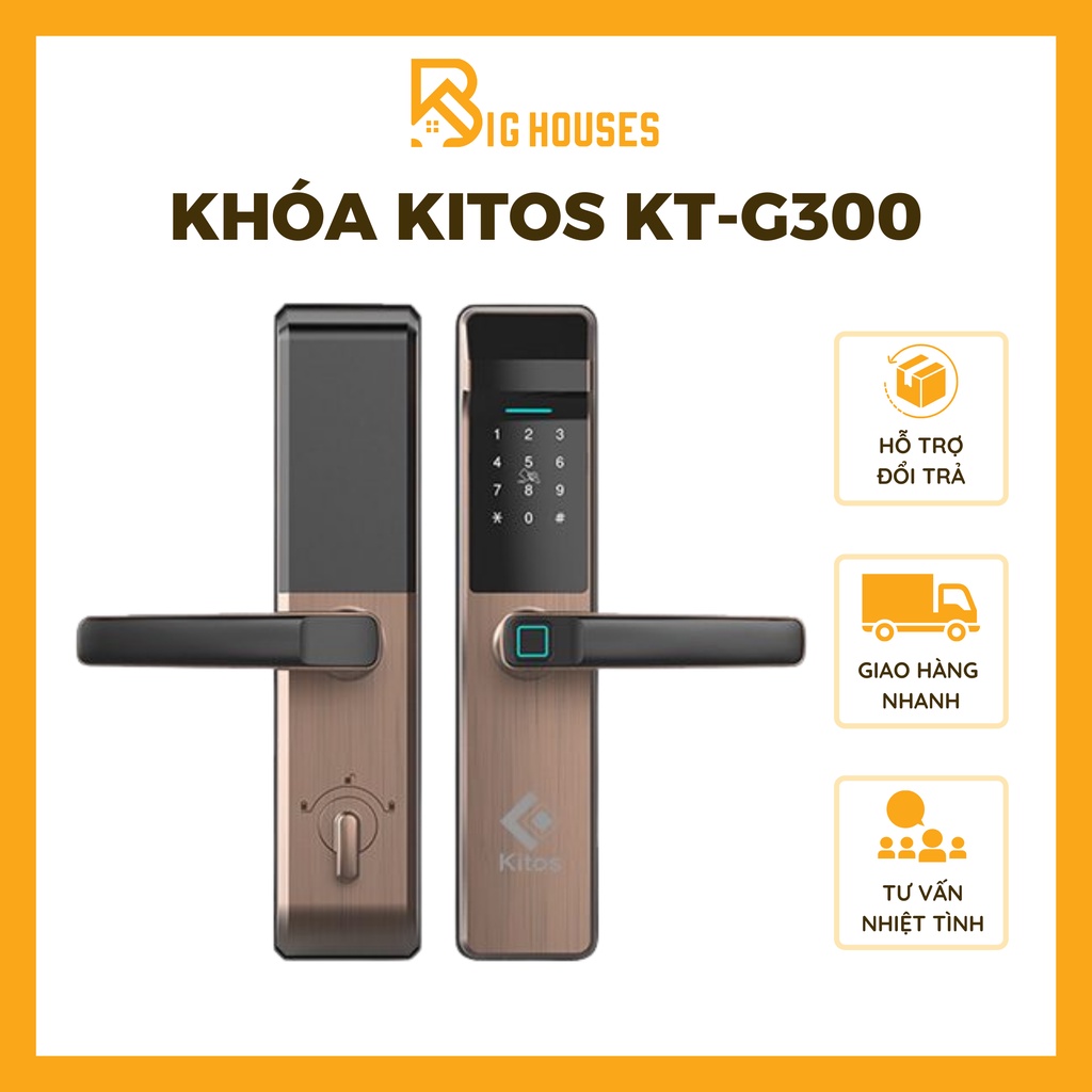 Khóa Cửa Vân Tay Kitos KT-G300/KT-G300 Plus Khóa Vân Tay Thiết Kế Tay Gạt Trợ Lực Thông Minh