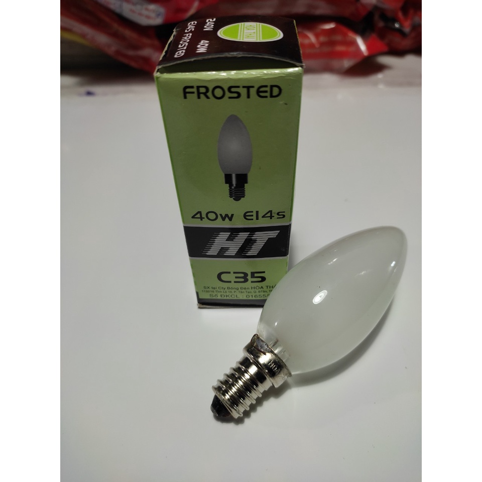 Bóng nhót sợi đốt dùng trang trí bóng tủ lạnh Hòa Thái ánh sáng vàng đỏ đui E14 E27 công suất 15W-40W