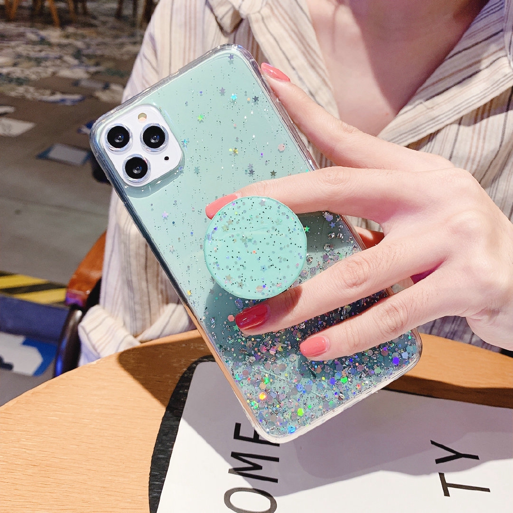 Casing Samsung J4 J6 J8 A7 A9 A6 Plus 2018 A10s A20s A10 A20 A30 A50 A70 A6+ J4+ J6+ Glitter Socket Hard Case Cover