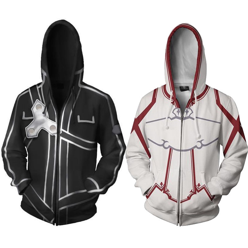 Áo Khoác Hoodie Có Khóa Kéo In Hình 3d Anime Sword Art Online Kirigaya Kazuto Kirito Asuna | BigBuy360 - bigbuy360.vn
