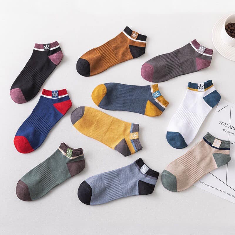 LỐ 10 ĐÔI TẤT NAM CỔ NGẮN PHỐI MÀU CÁ TÍNH