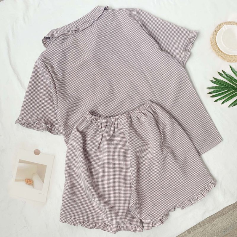 Set đồ kẻ tiểu thư dành cho mùa hè 2020, hàng quảng châu loại đẹp