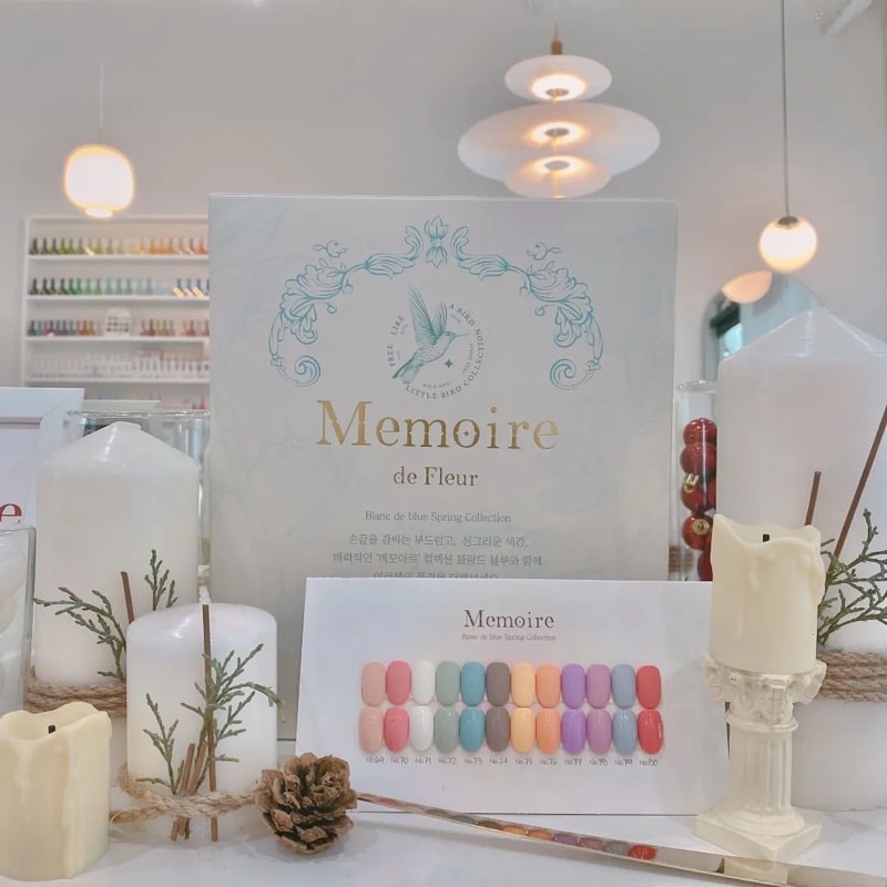 Sơn gel Blanc Dé Blue chính hãng Hàn Quốc set Memoire