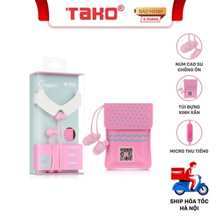 Tai nghe nhét tai có dây tích hợp micro teen keeka ee 65. chính hãng, bh 6 tháng
