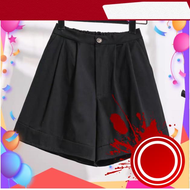 【Hàng sẵn sàng】 Quần BIGSIZE nữ:Quần đùi ống rộng cạp cao cho người béo từ 55-95 kí -Mặc đi chơi, ở nhà thoải mái