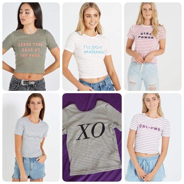 Áo croptop thun kẻ sọc cá tính