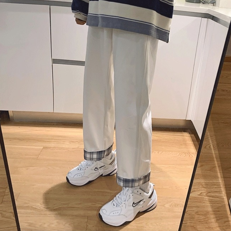 Quần Dài Họa Tiết Ca Rô Phong Cách Hàn Quốc Dành Cho Nam