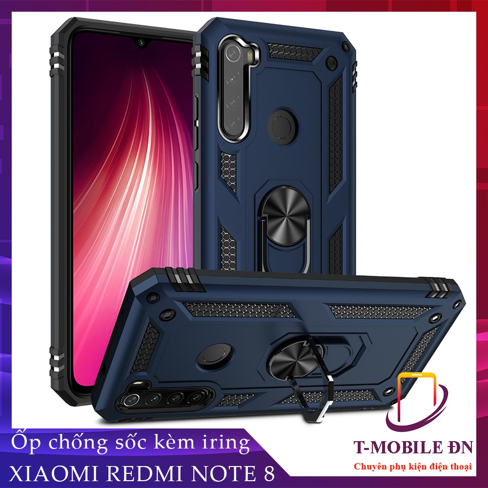 FREESHIP 50k_Ốp lưng Xiaomi Redmi Note 8, Ốp chống sốc 2 lớp kèm nhẫn iring làm giá đỡ cho Redmi Note 8