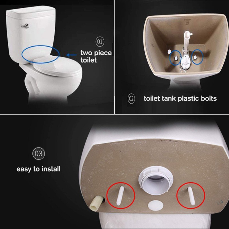 Set 10 Bu Lông Nhựa Gắn Bệ Ngồi Toilet Kèm Vòng Đệm