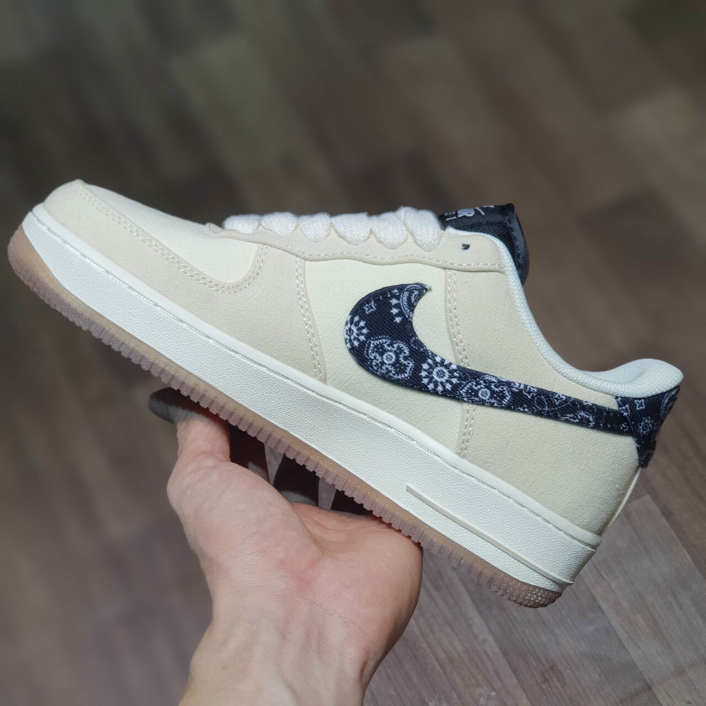&gt;ẢNH THẬT-HÀNG THẬT&lt; Giày sneaker AF1 Paisley trắng hoạ tiết thổ cẩm nam nữ