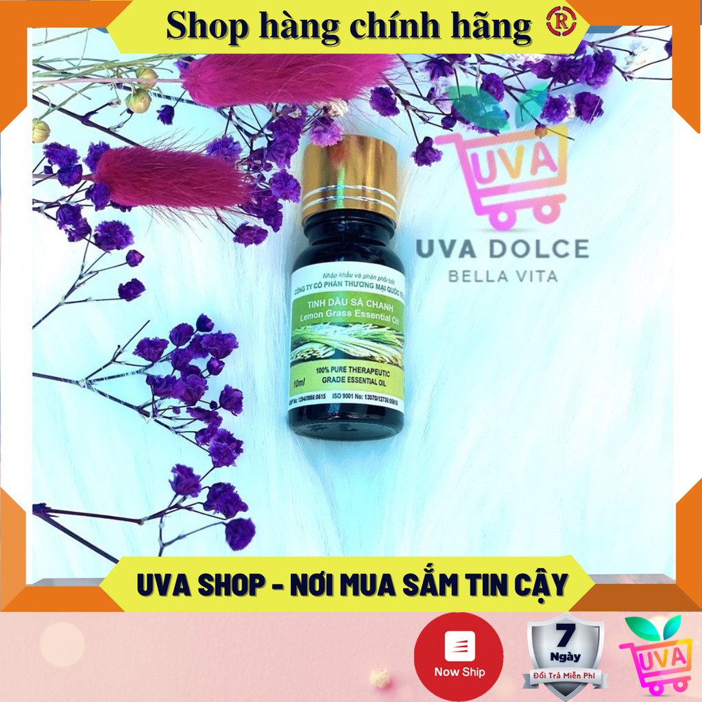 Tinh dầu sả chanh 10ml nguyên chất giúp khử mùi, kháng khuẩn có tem bảo hành (tinh dầu chiết nhập khẩu)