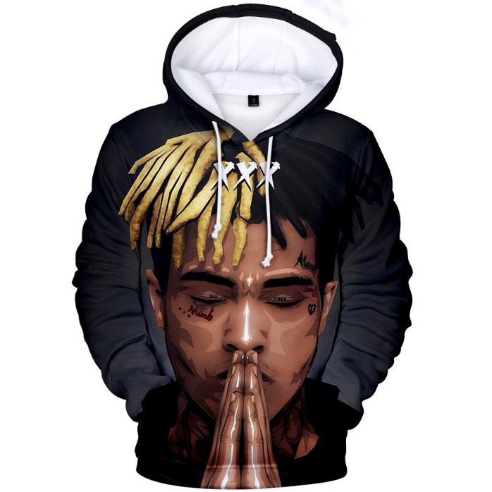 Áo Hoodie Tay Dài In Hình Ca Sĩ XXXtentacion 3D Dành Cho Nam Nữ