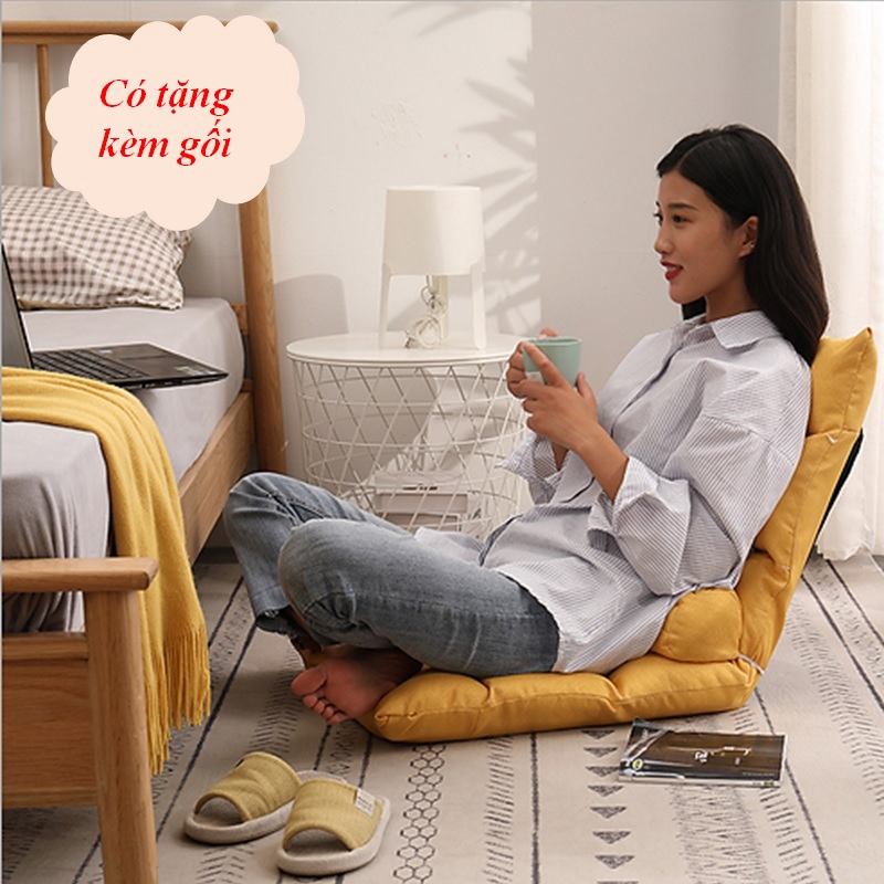 Ghế sofa lười bệt kiểu Nhật Bản vải trơn