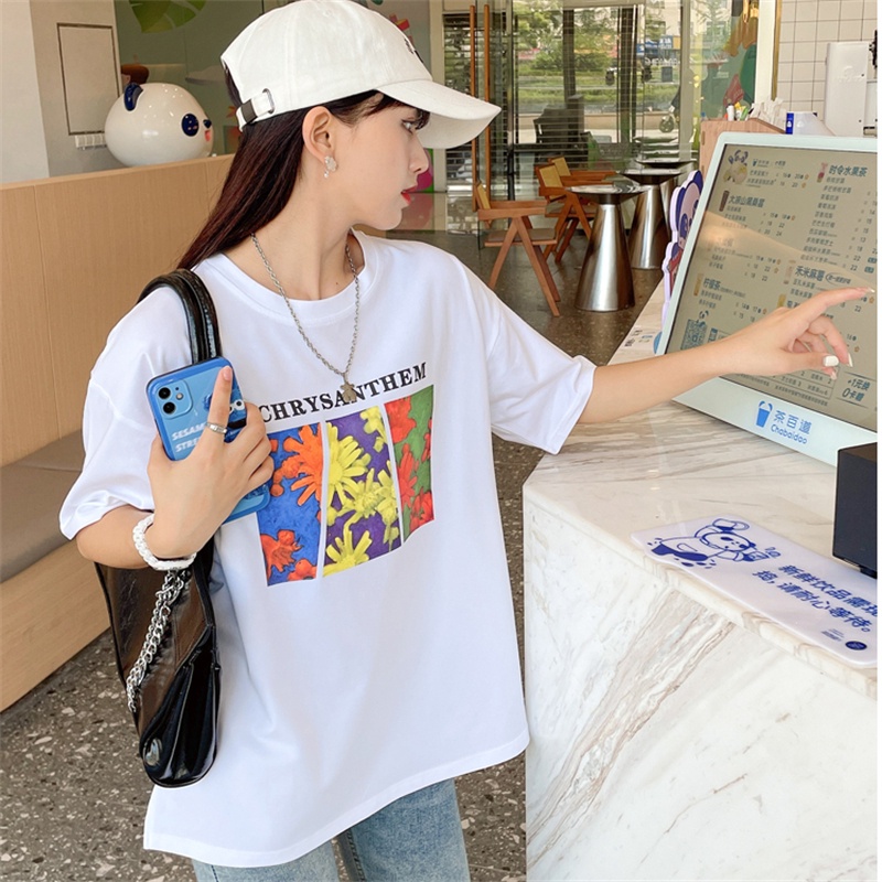 NRVP Áo Thun Cotton Tay Ngắn Cổ Tròn Màu Trơn Thời Trang Dành Cho Nữ