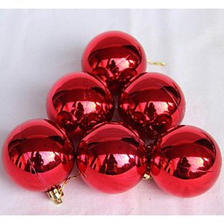 (RẺ VÔ ĐỊCH) Bịch 6 trái Châu bóng 4cm 6cm 8cm MÀU ĐỎ trang trí cây thông noel, trang trí nhà cửa sân vườn, decor quán n