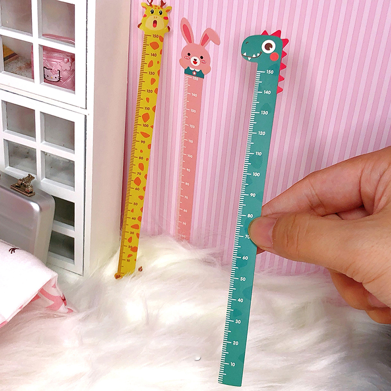 3Pcs 1/12 Dollhouse Miniature Cartoon Height Ruler Doll House Accessories Toys