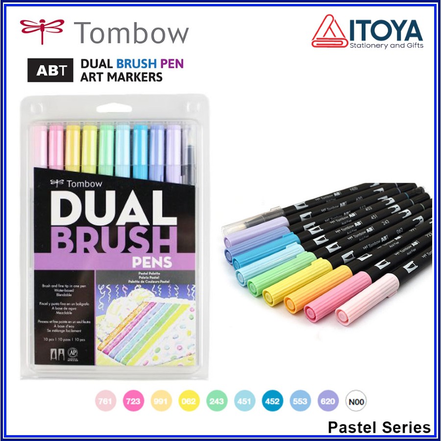 Bộ 10 bút maker Tombow Dual Brush (Pastel series)