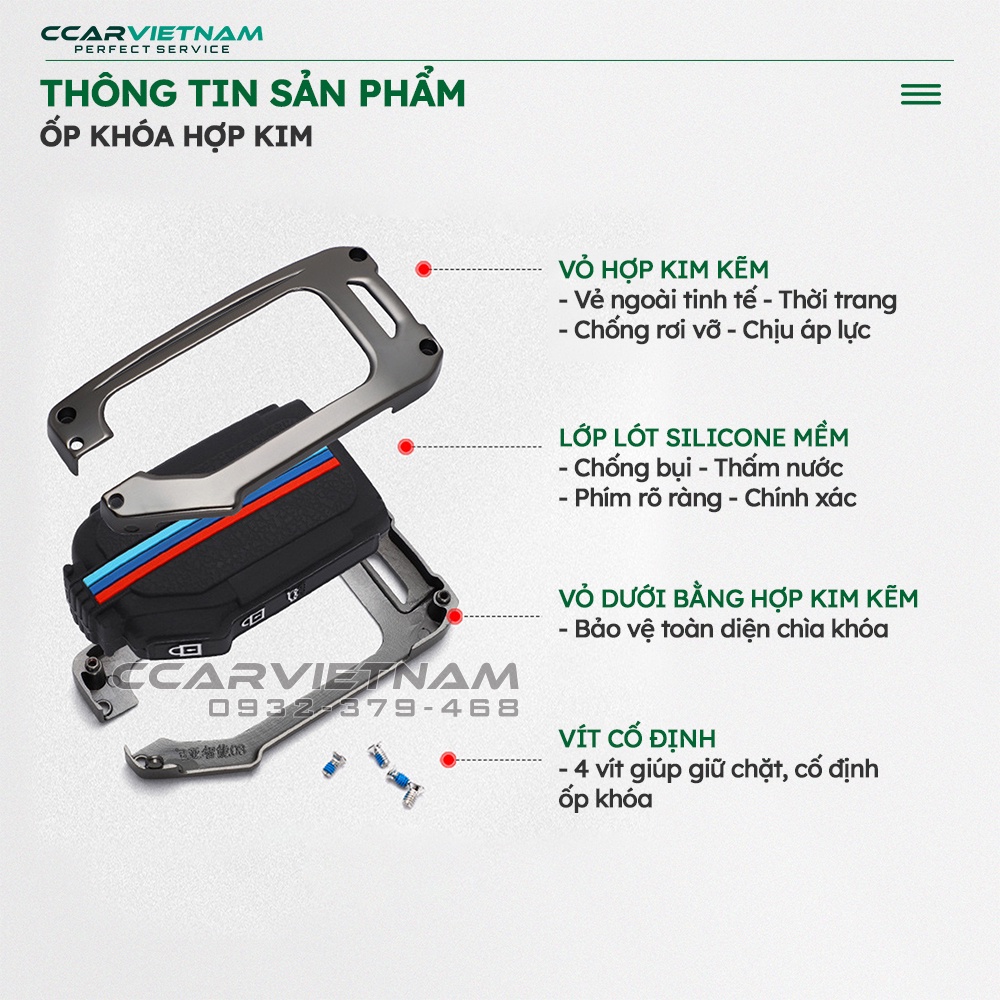 Ốp Chìa Khóa Ô Tô KIA Cerato 2019 (3 Nút) Cao Cấp - Bọc Khóa Hợp Kim Cho Xe Hơi - Ccar Vietnam