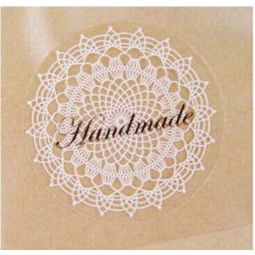 1 Cuộn Nhãn Dán Trang Trí Bánh Trong Suốt Họa Tiết Ren Trắng Phong Cách vintage diy