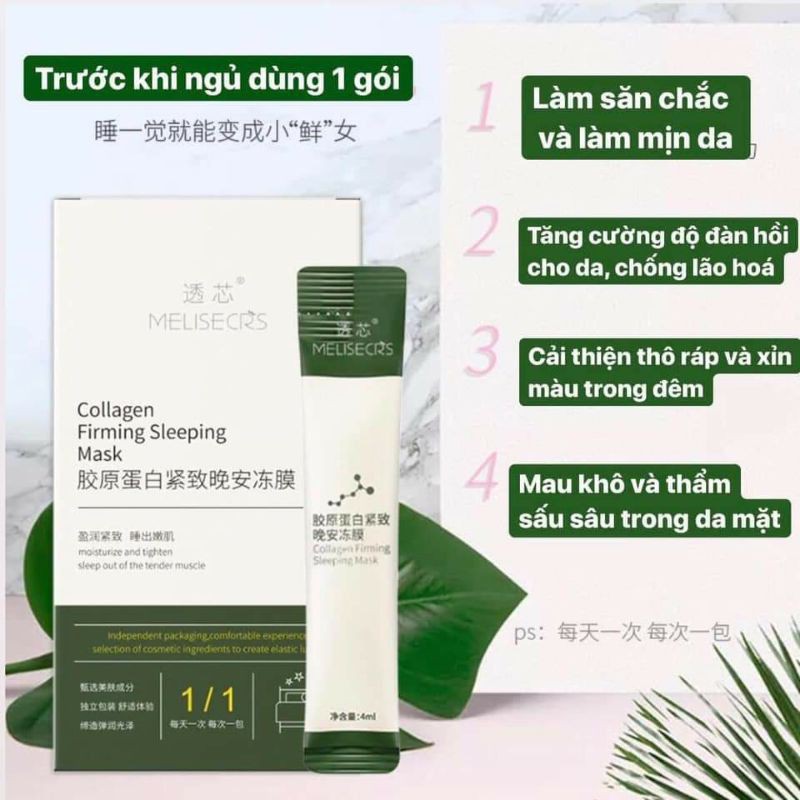 [Hộp 20 gói]Mặt nạ ngủ FREESHIP Nạ dạng thạch Collagen nâng cơ chính hãng Bioaqua