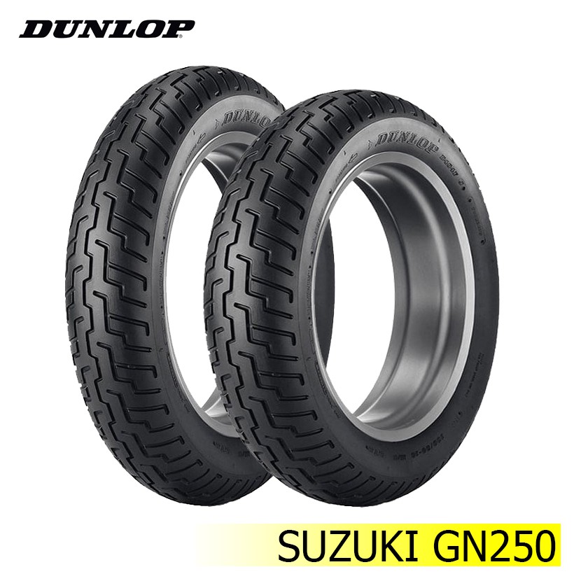 Cặp lốp Dunlop cho xe Suzuki GN250 (Lốp trước D404F 100/90-18 và lốp sau D404F 130/90-16)