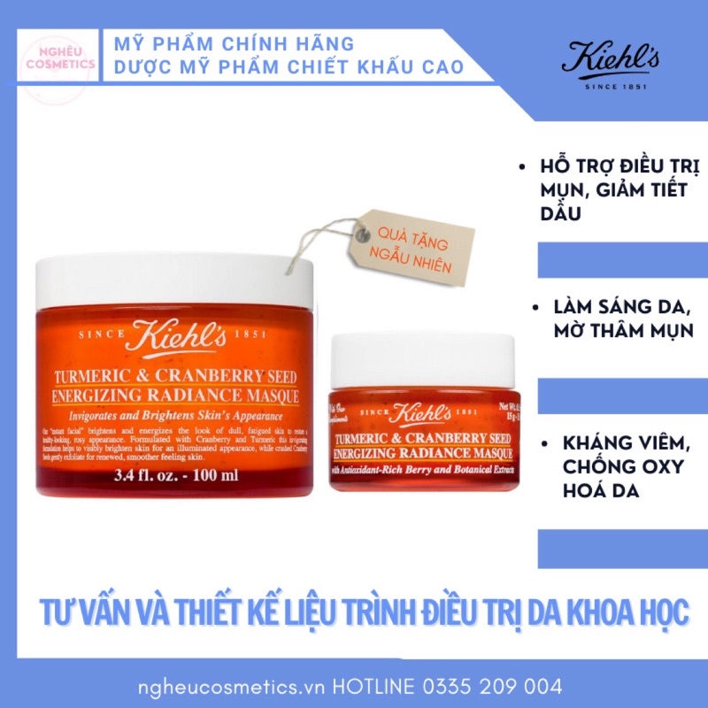 MẶT NẠ NGHỆ KIEHL.S TURMERIC AND CRANBERRY SEED ENERGIZING