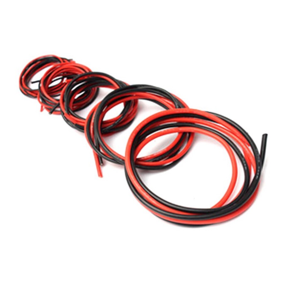 1 Cặp Dây Điện silicone Màu Đỏ Và Đen AWG 10 12 14 16 18 20 22 24 26