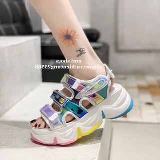 [MẪU MỚI 2021] Dép xăng đan nữ quang ngang Ulzzang đế độn cao 5 phân đi dạo đi biển chụp kỉ yếu party đổi màu trắng/đen