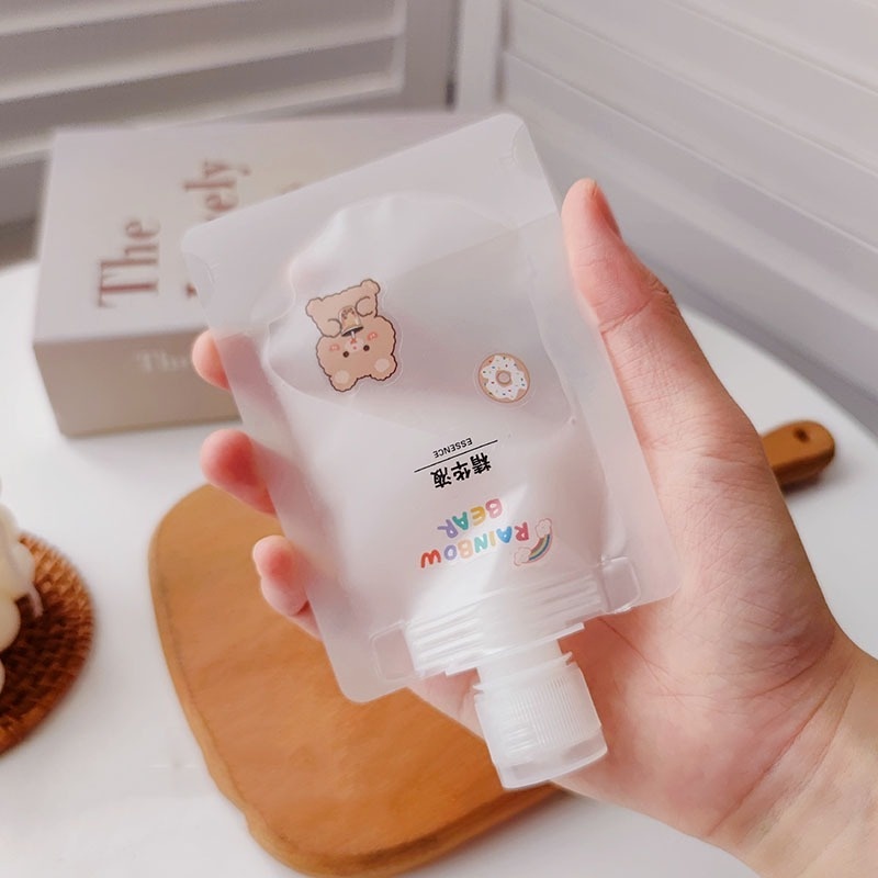 Túi Nhựa Nắp Lật Trong Suốt Đựng Dung Dịch Trang Điểm 30 / 50 / 100ml