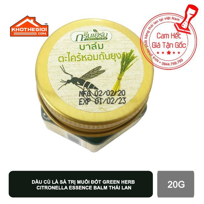 Dầu cù là sả trị muỗi đốt Green Herb Citronella Essence Balm Thái Lan 20G