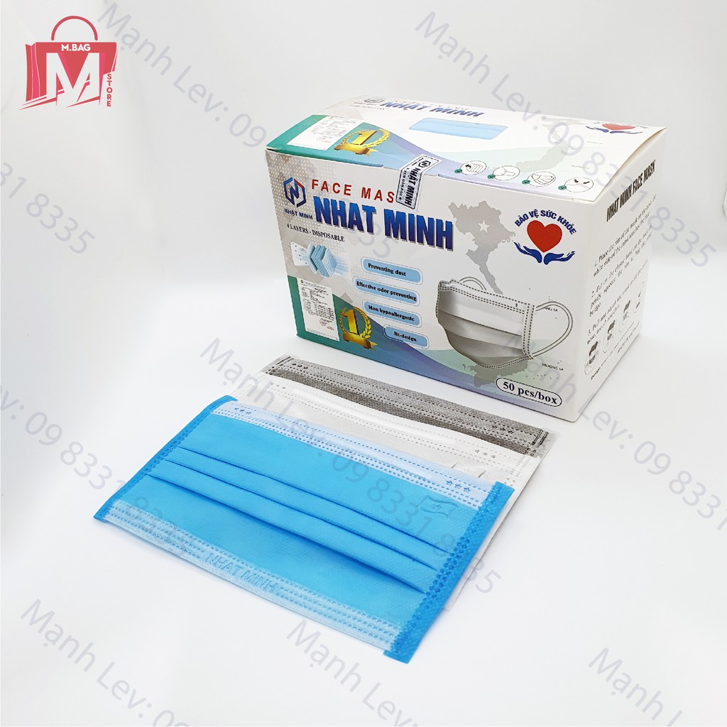 [SẴN NHIỀU LOẠI] Hộp Khẩu Trang Y Tế 4 Lớp ( 50 chiếc/hộp), Có Tác Dụng Kháng Khuẩn,Lọc Khói Bụi Độc Hại.. [ Nhiều Màu]