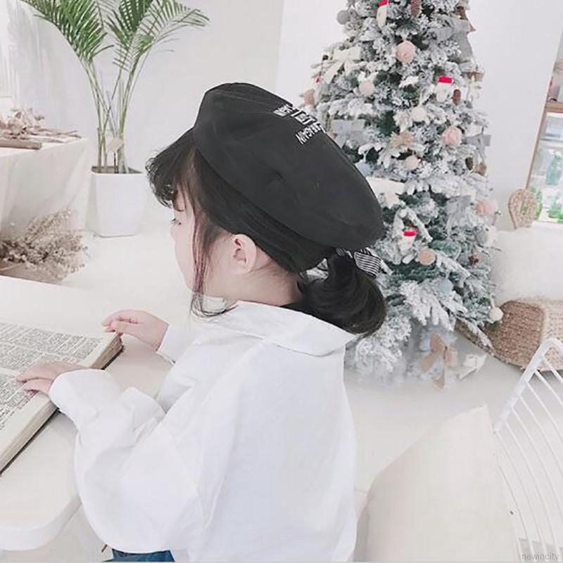 Mũ nồi beret thắt nơ xinh xắn cho bé gái