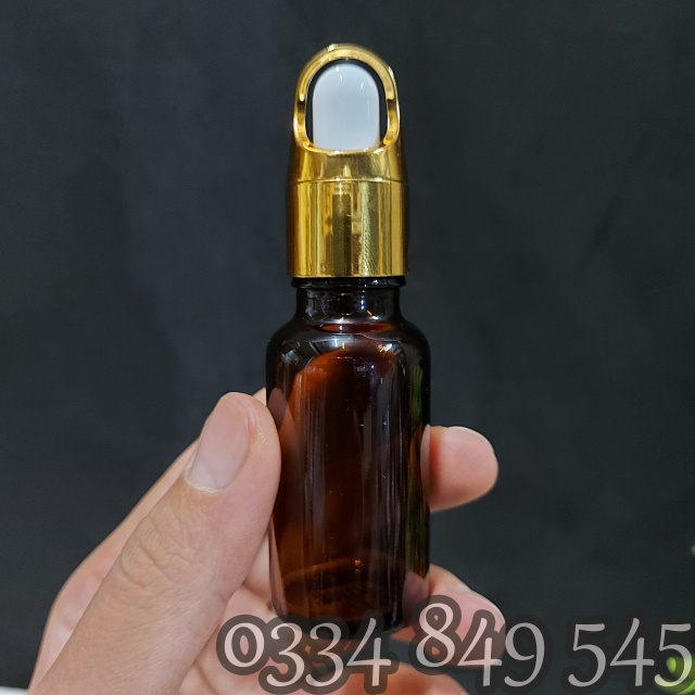 200 Chai thủy tinh 5ml NÂU nắp bóp QUAI, GIỎ HOA - Lọ chiết mỹ phẩm serum, du lịch