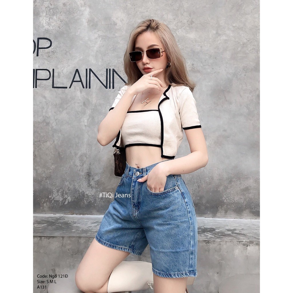 Quần short jean nữ ngố dáng lửng cao cấp phong cách ulzzang hàn quốc QJL01
