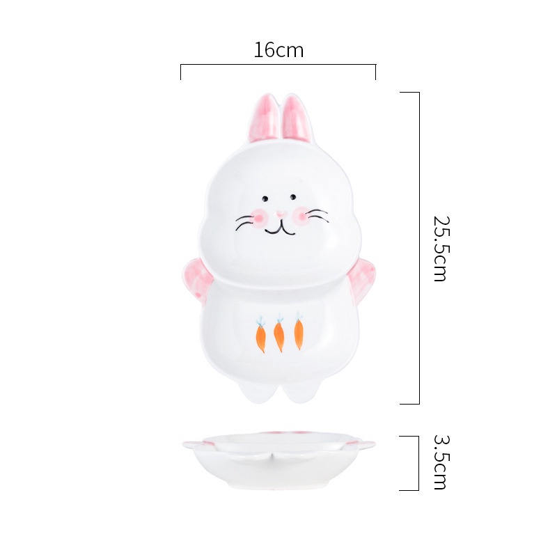 Đĩa Ăn Dặm Gốm Sứ Cho Bé Hình Thú Đáng Yêu Kích Thích Bé Ăn Ngon