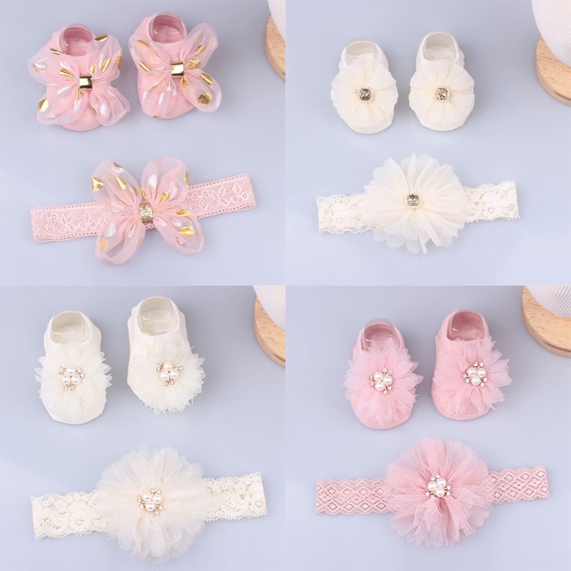 Bé bimbim đầu nhóm Socks Set Lac Flower phát sữa ban tóc non Turbạn guys đồ nghề tóc