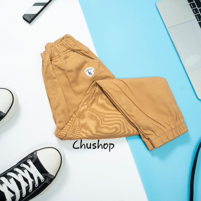 Quần Jogger Kaki Cho Bé Trai và Bé Gái Size 10-23 kg Cạp Chun Phong Cách Hàn Quốc