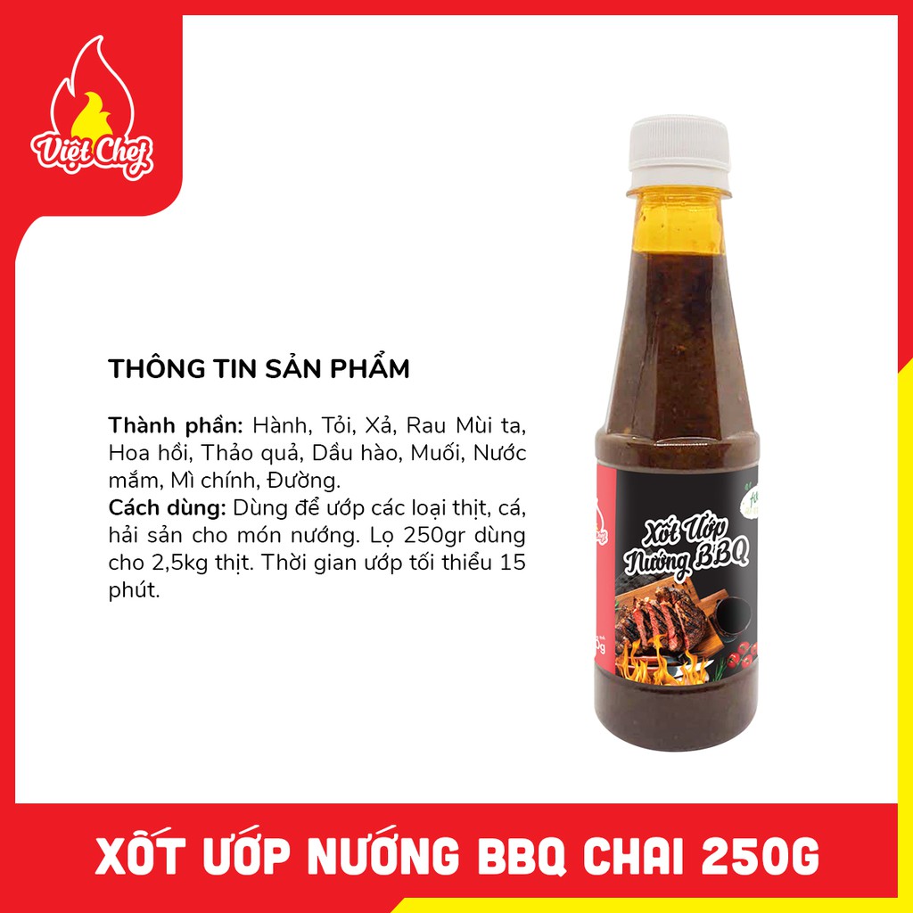 Xốt Ướp Nướng BBQ Chai 250g - Xốt Ướp Nướng Thịt Chuẩn Vị BBQ