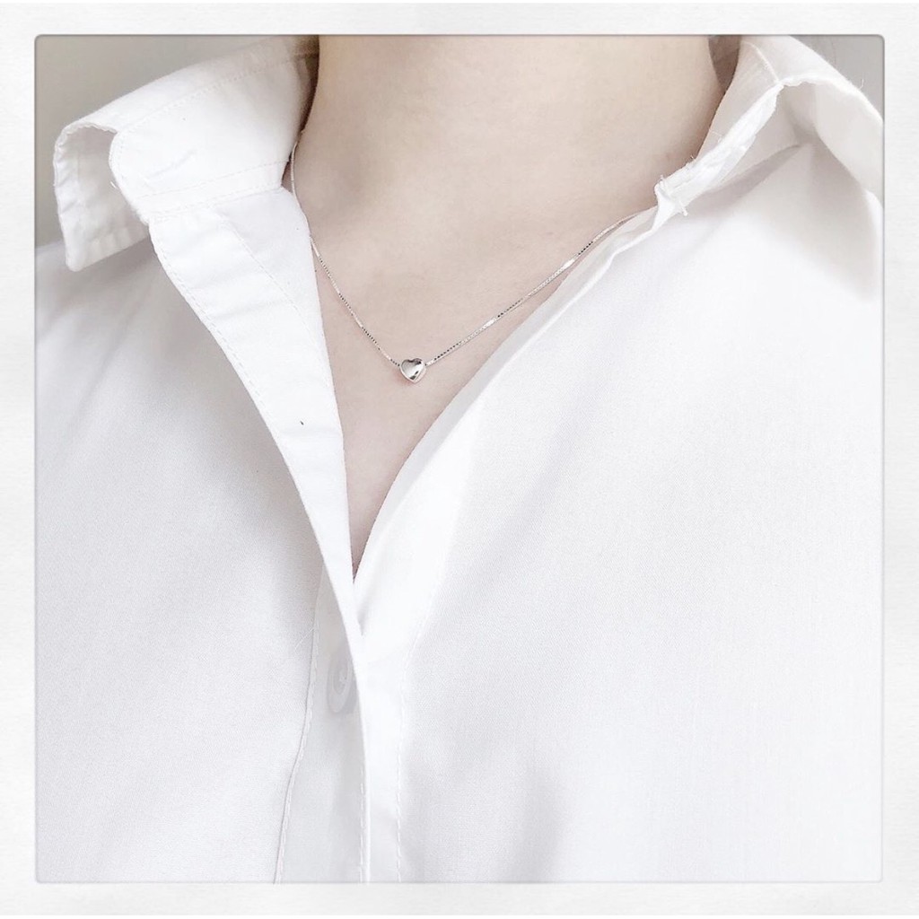 Dây chuyền bạc nữ TLEE mặt tim phồng mini nữ tính dịu dàng TleeJewelry D0184