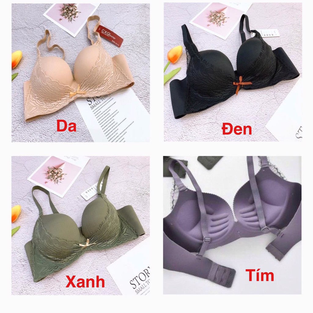 Áo lót nữ su đúc CXG áo ngực không gọng, nâng ngực, lót đệm vừa phải A16