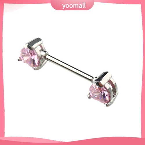 1 Khuyên Nhũ Hoa Hình Trái Tim Bằng Thép Không Gỉ Cho Nữ